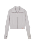grey cardigan