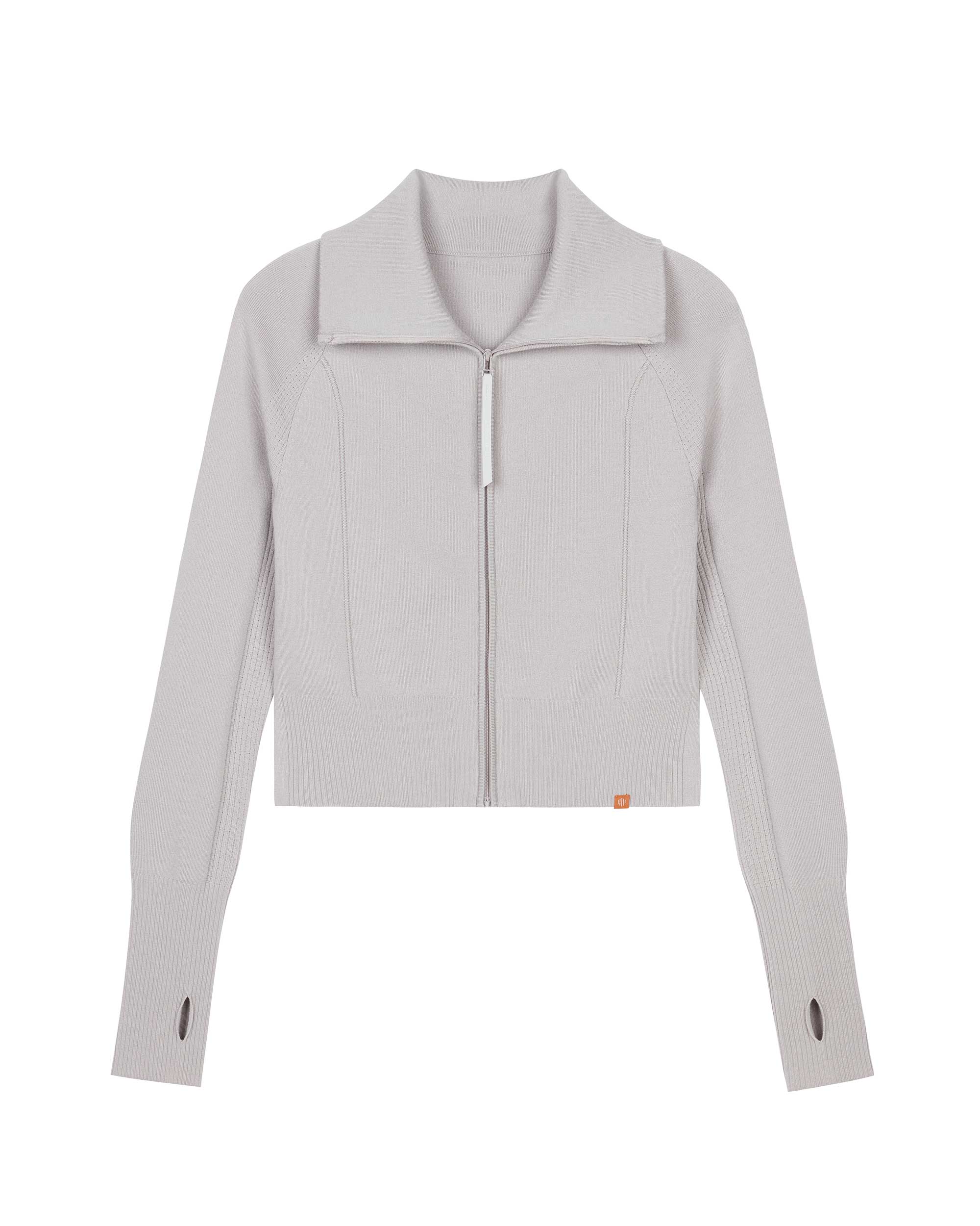 grey cardigan