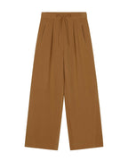image of caramel wide leg pants