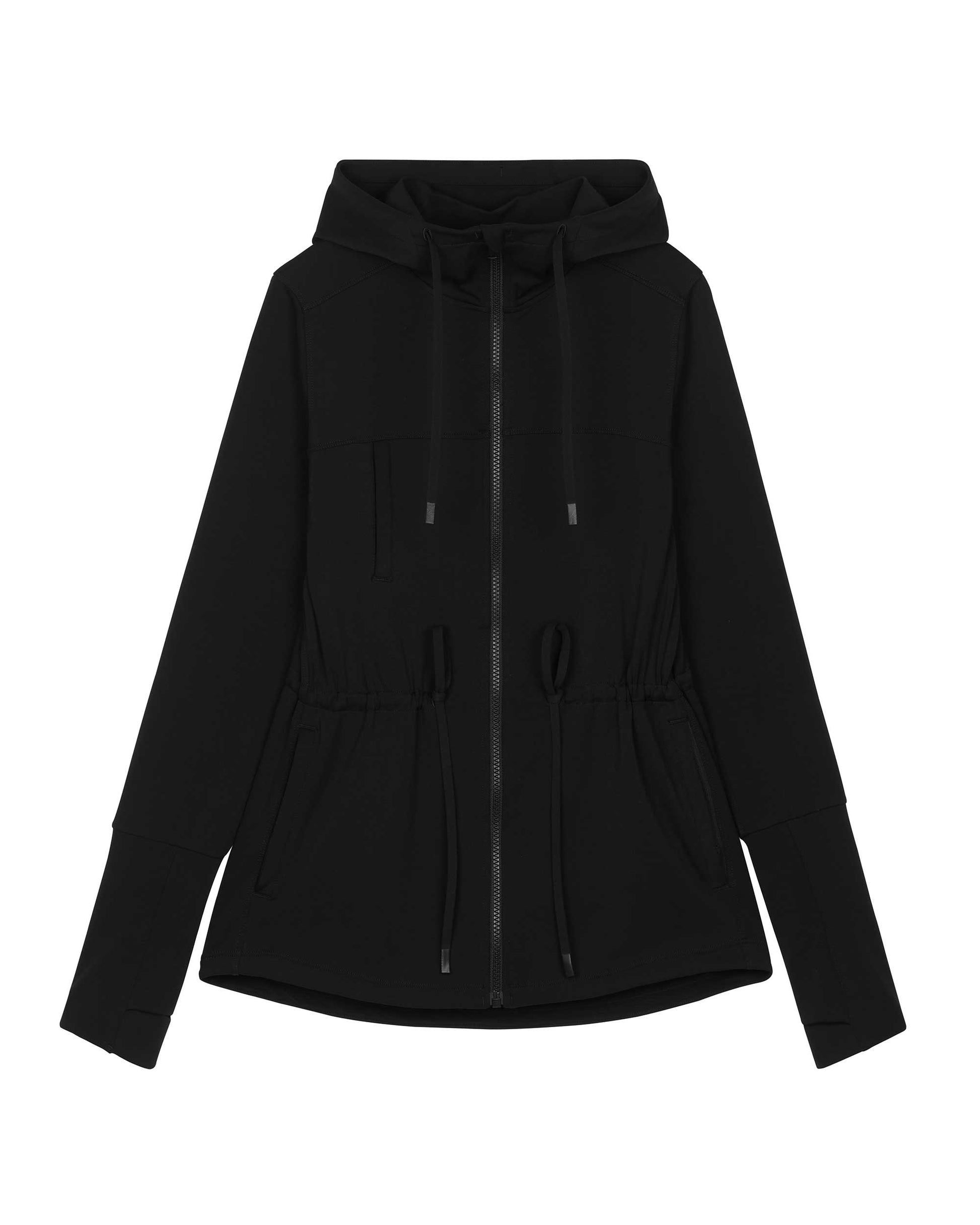 black hooded jacket
