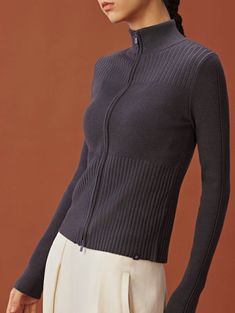 gap COLLECTIONS 2004AW Y2K ニューヨーク ロンドン Our Legacy - Slim Zip Longsleeve Indulgent Choco Cable Jacquard