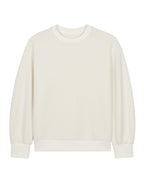 Flat lay of white sweatshirt