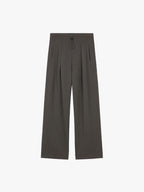 flat lay of dark gray wide leg pants