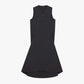 Flat lay of black tank dress with front zipper