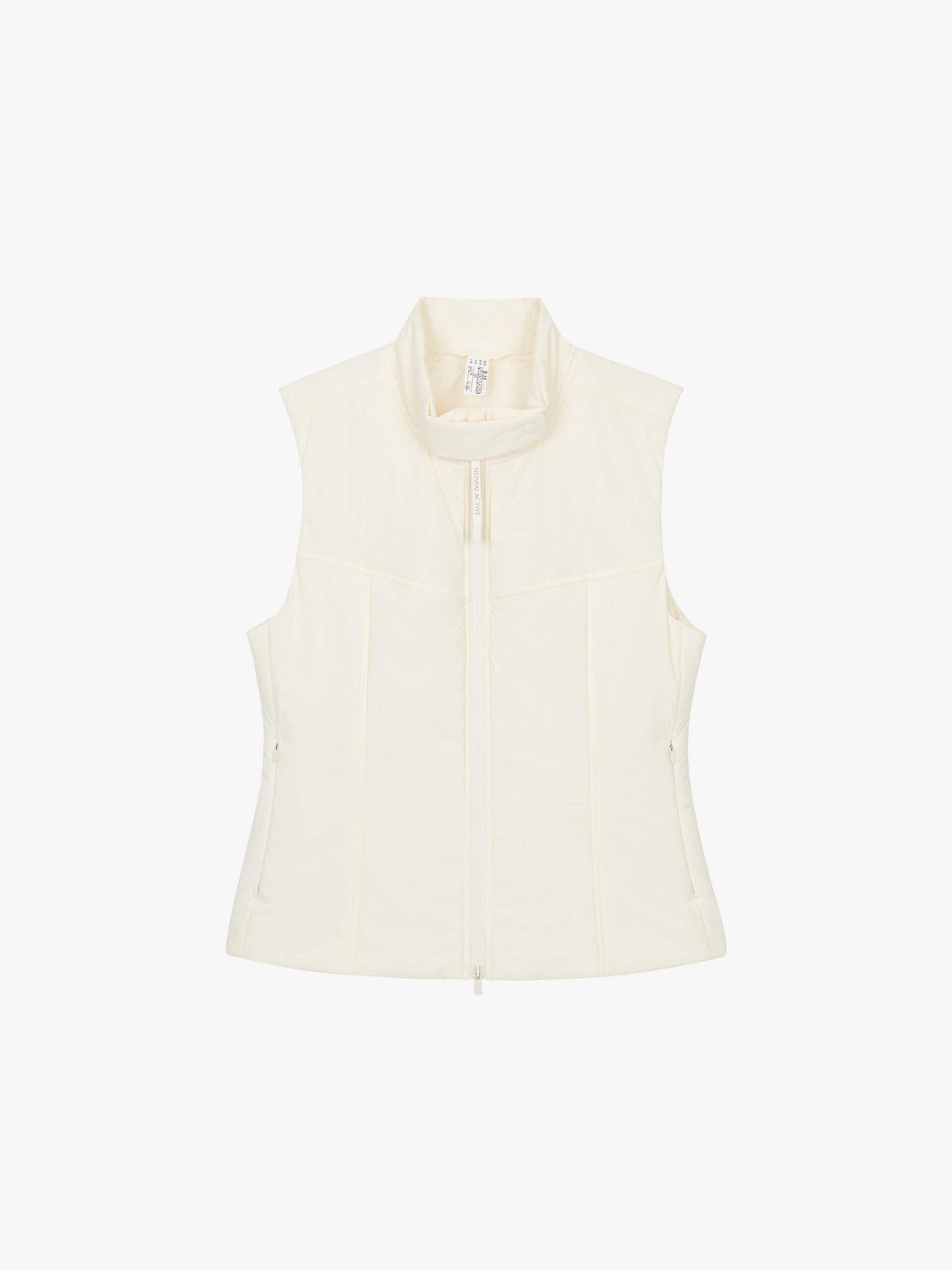 Flat lay image of white vest