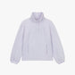 flat lay of light purple fleece sweatshirt