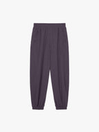 Flat lay image of dark purple pants