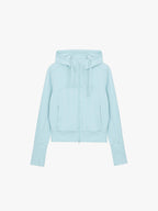 flat lay of blue jacket
