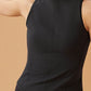 close up of woman crewneck sleeveless top