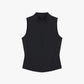 flat lay of black crewneck sleeveless top