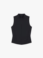 flat lay of black crewneck sleeveless top