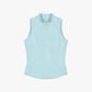 flat lay of blue crewneck sleeveless top