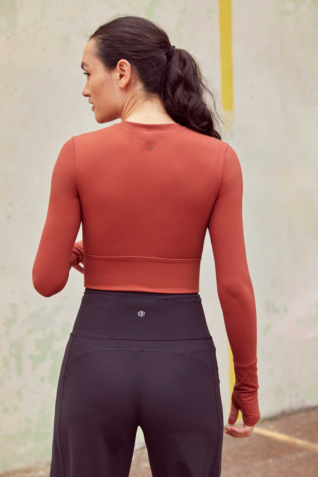 back of the Cut-out Padded Crop Top