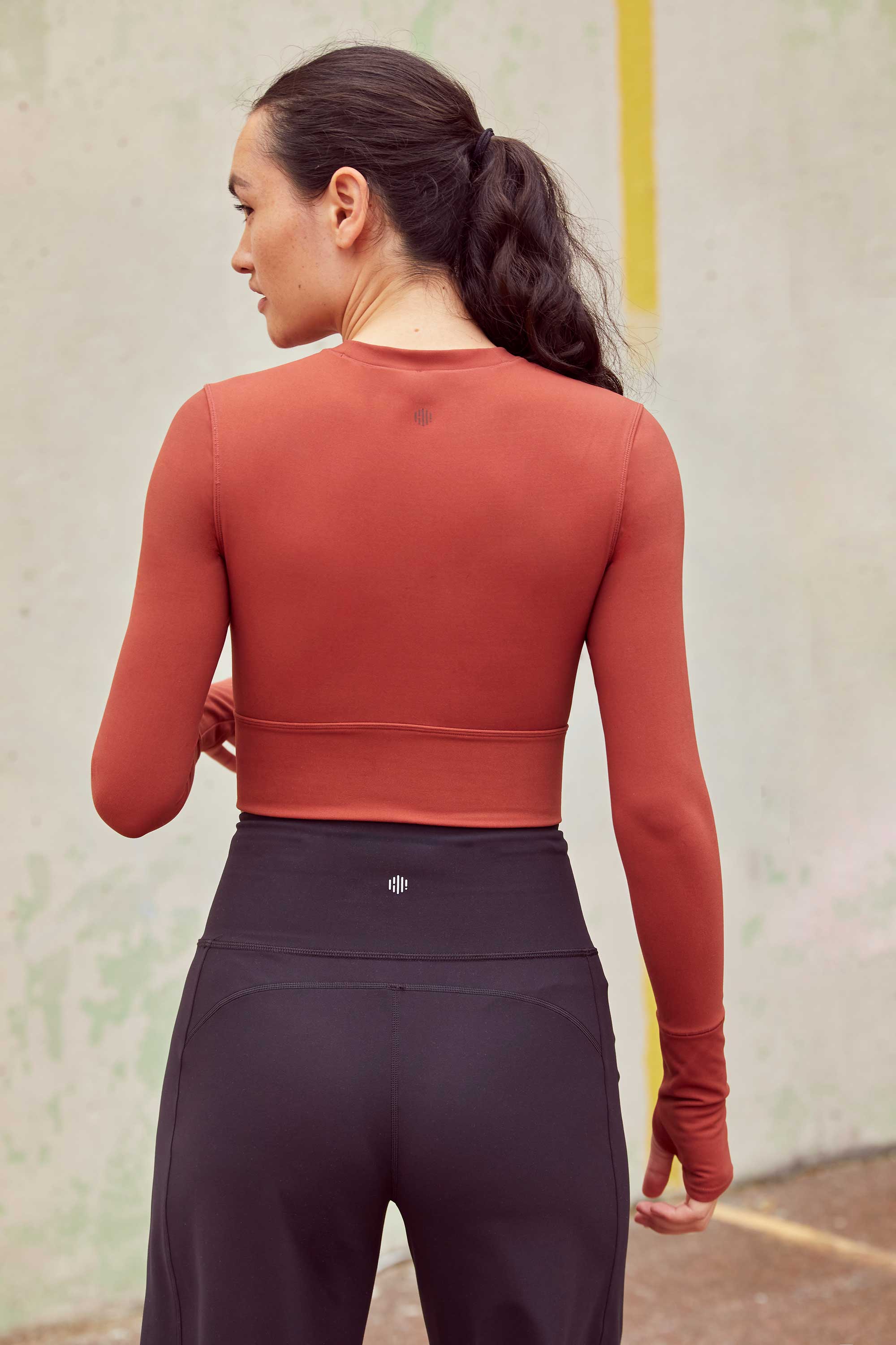 back of the Cut-out Padded Crop Top