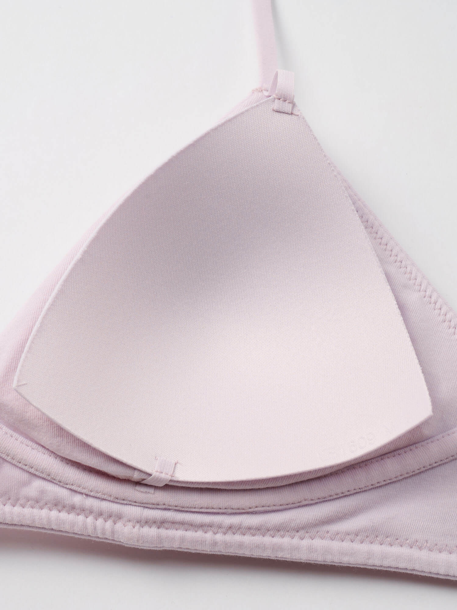 Closeup detail view of padded bra.