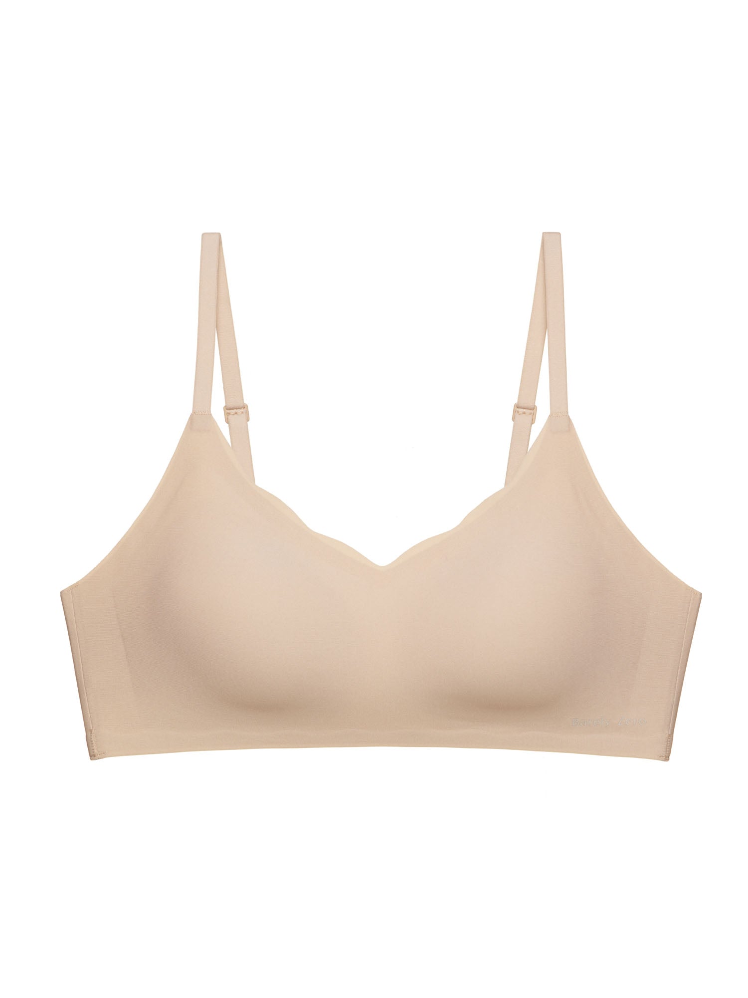 Flat lay of nude colored bra.