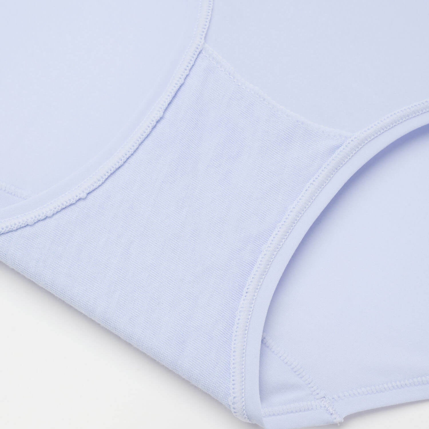Close-up of a light blue bra on a white background