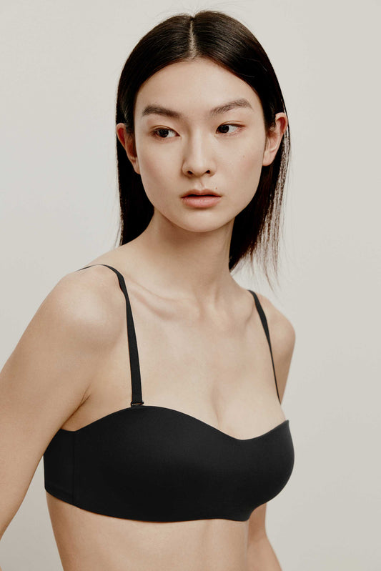 Sable Black Thin-strap Wireless and Seamless Bra, Super-comfy and sexy