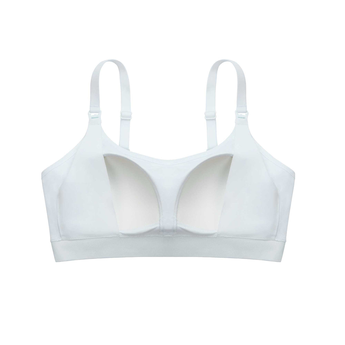 inside of blue nursing bra