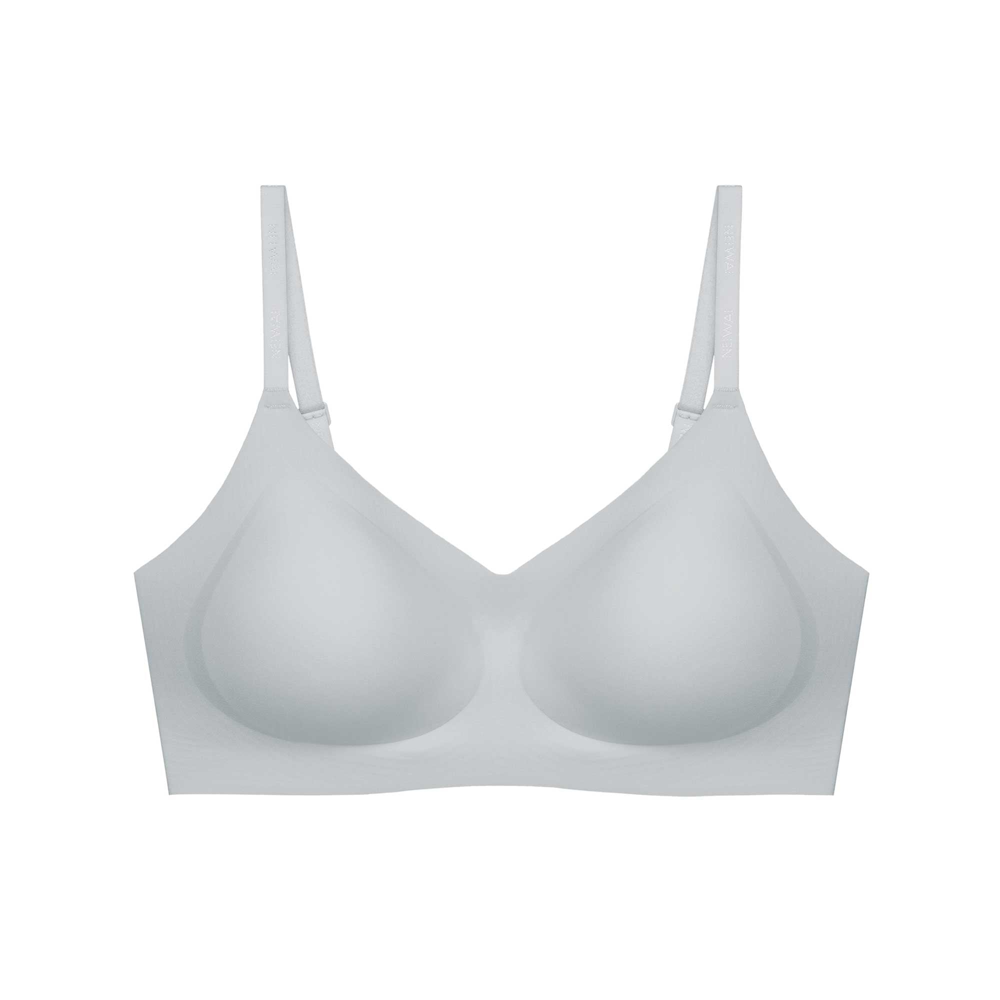 flat lay of a light blue bra