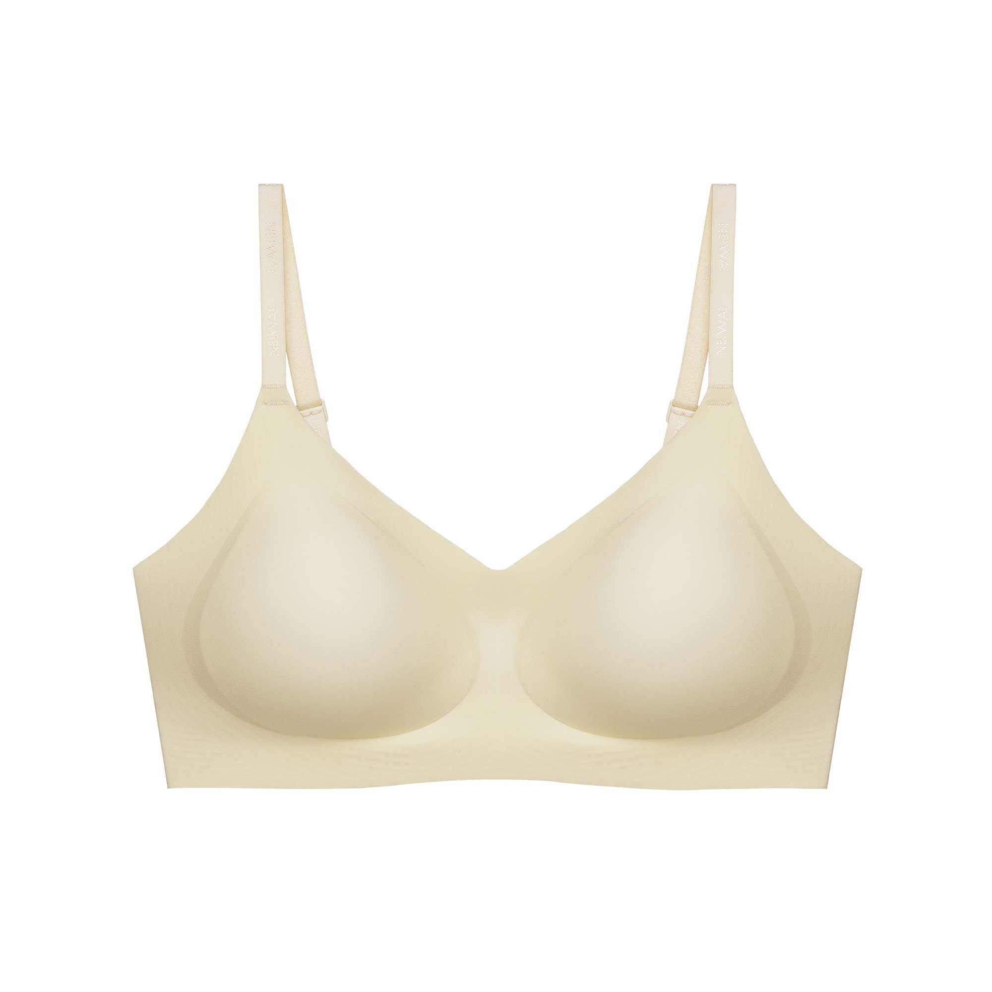flat lay of a light yellow bra