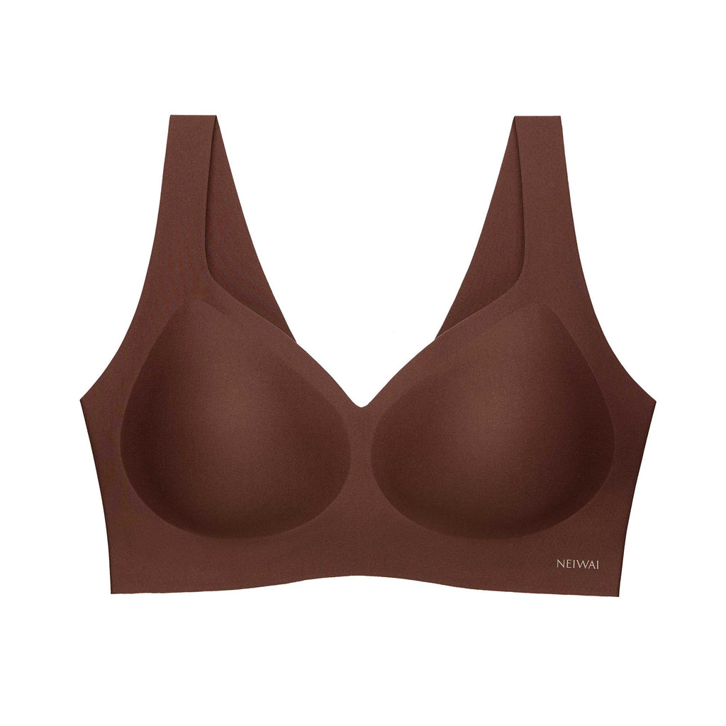 flat lay of a brown bra