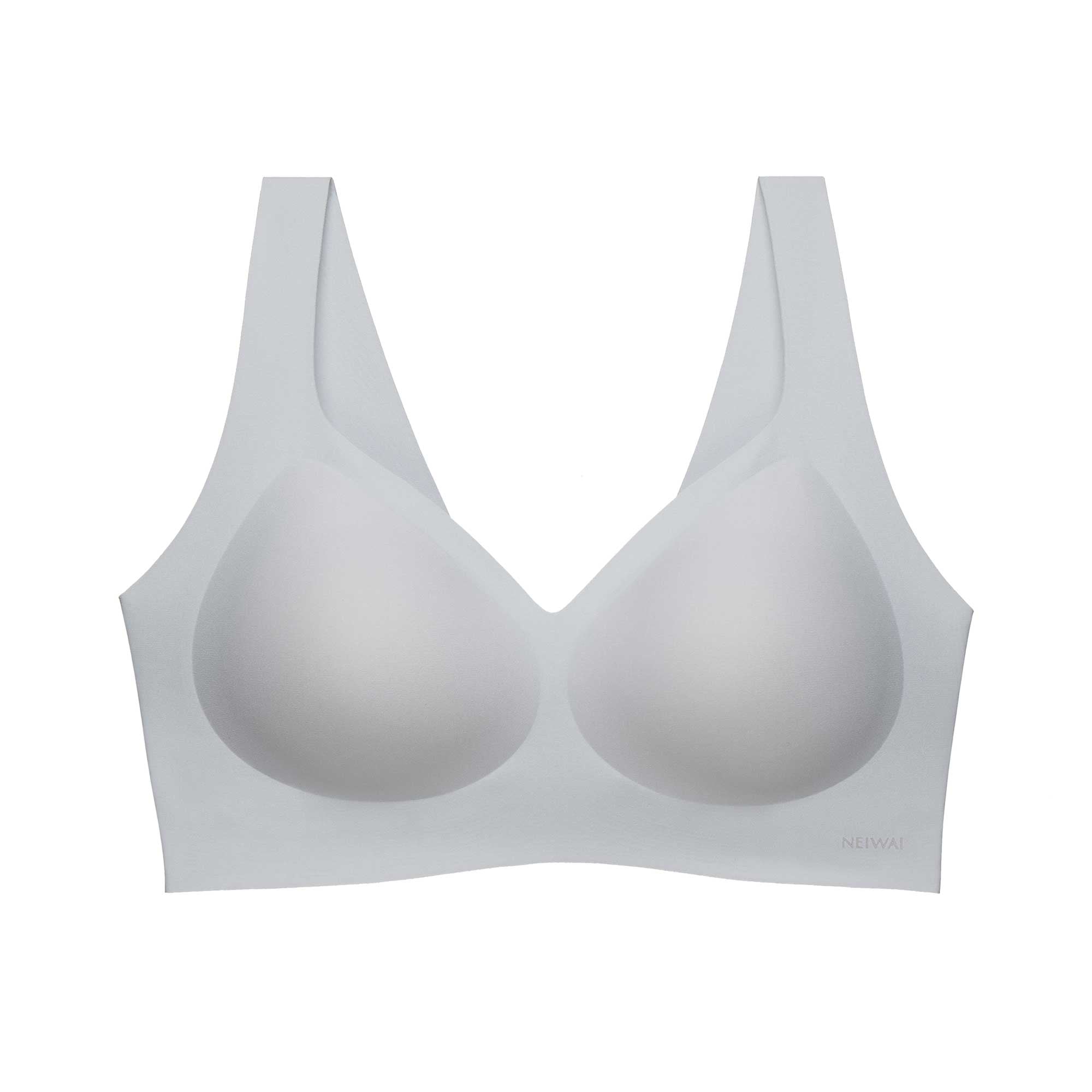 flat lay of light blue bra