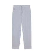 flat lay of blue pajama pants