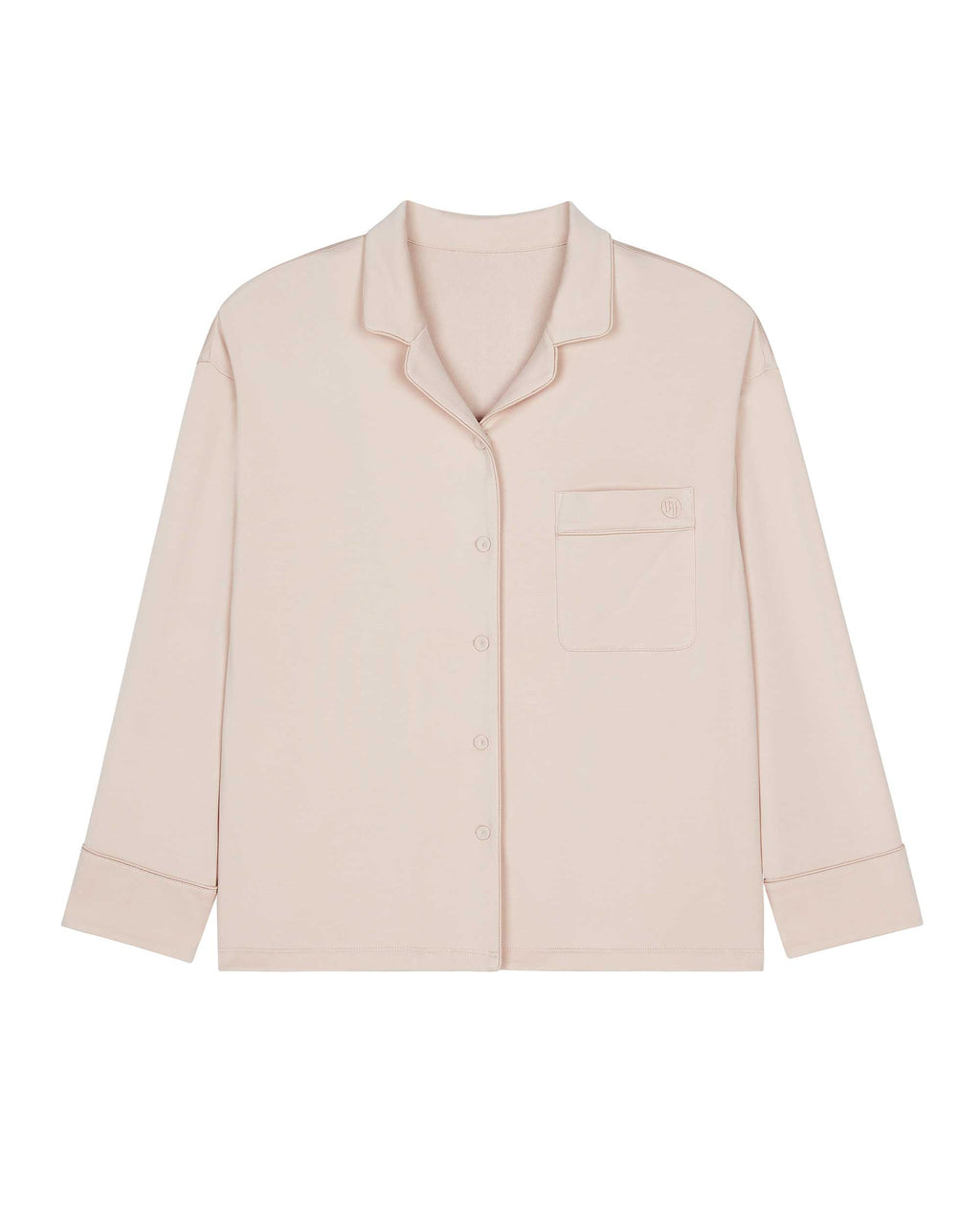 A cream pajama shirt