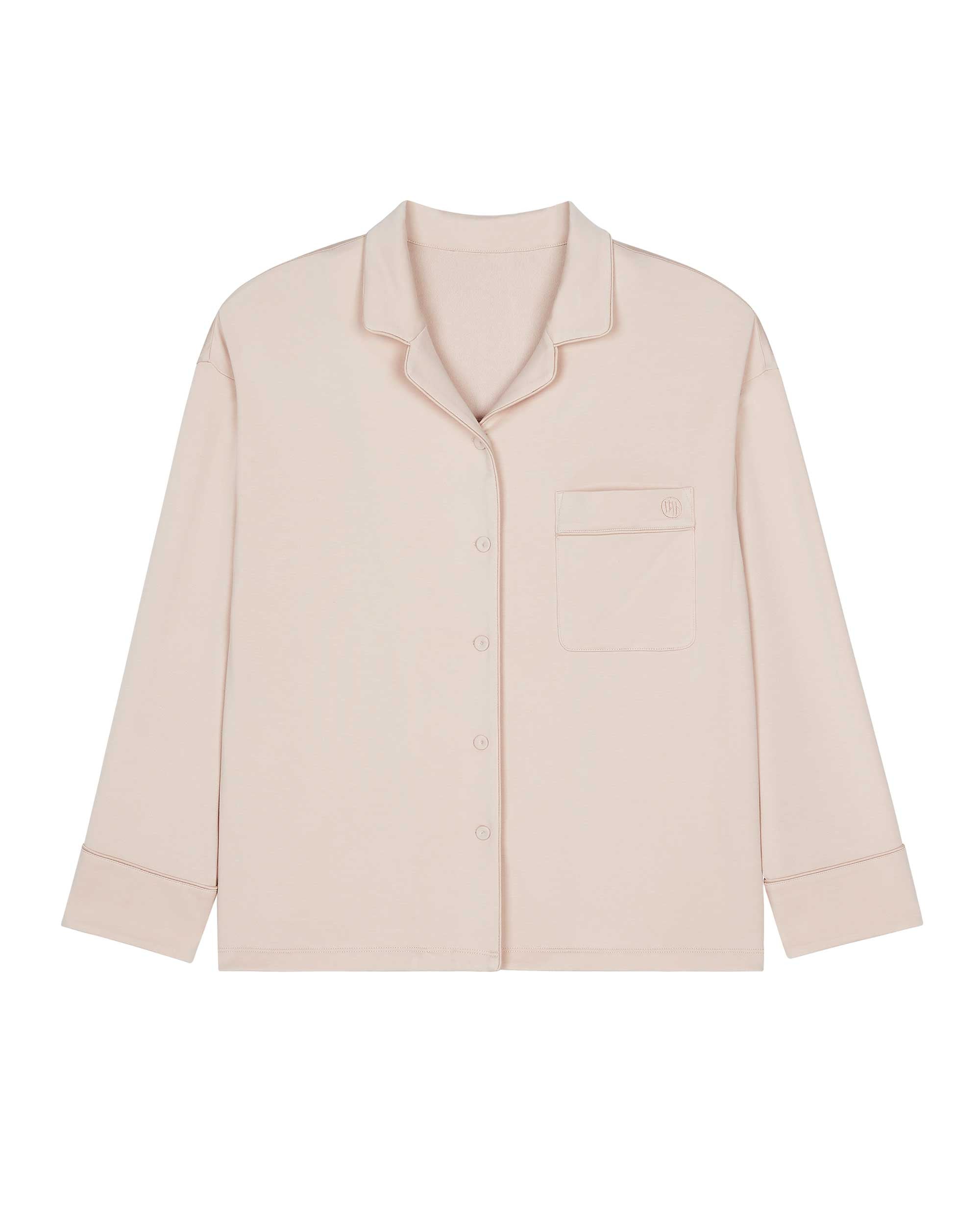 A cream pajama shirt