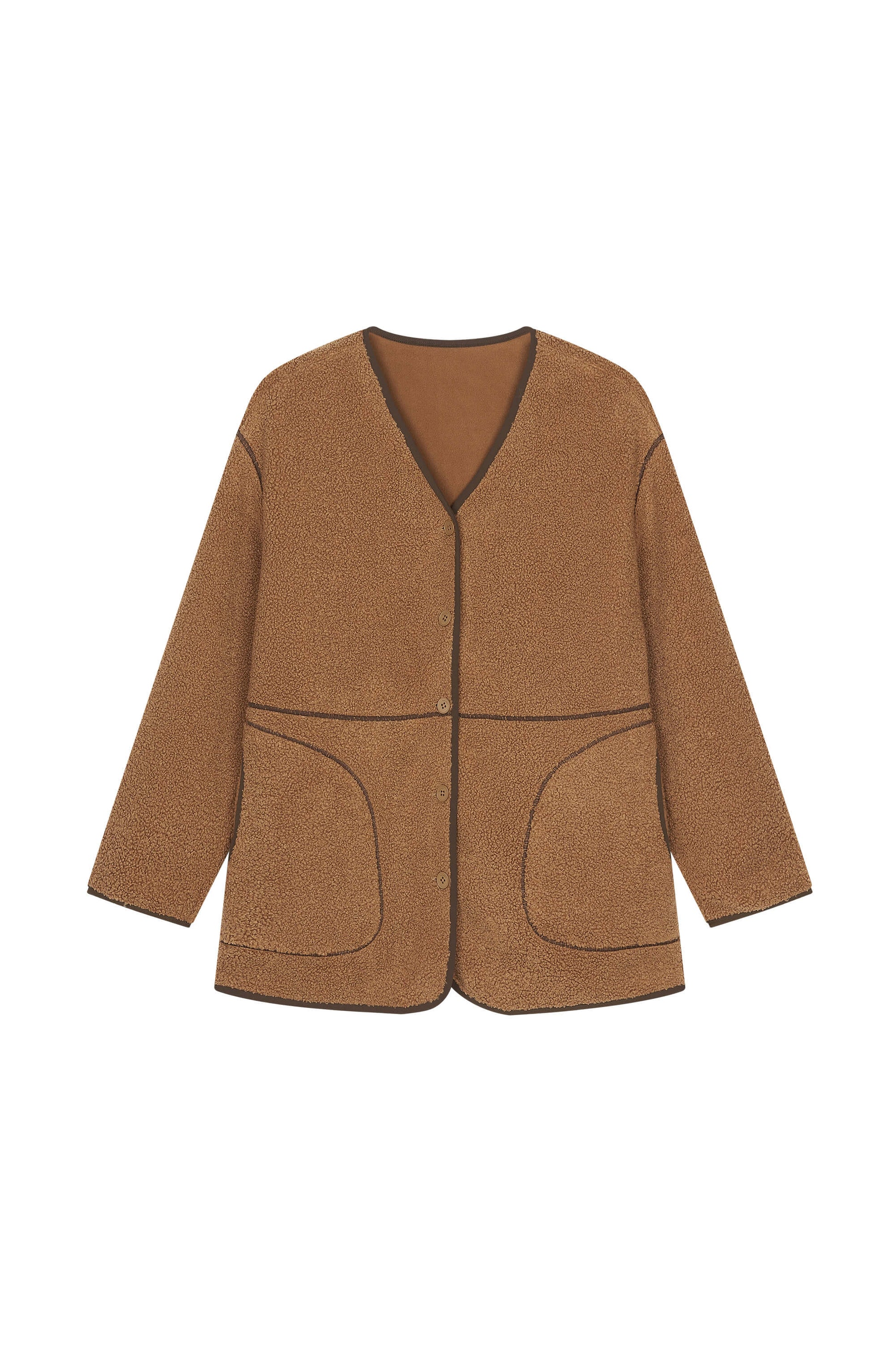 Brown teddy fleece jacket