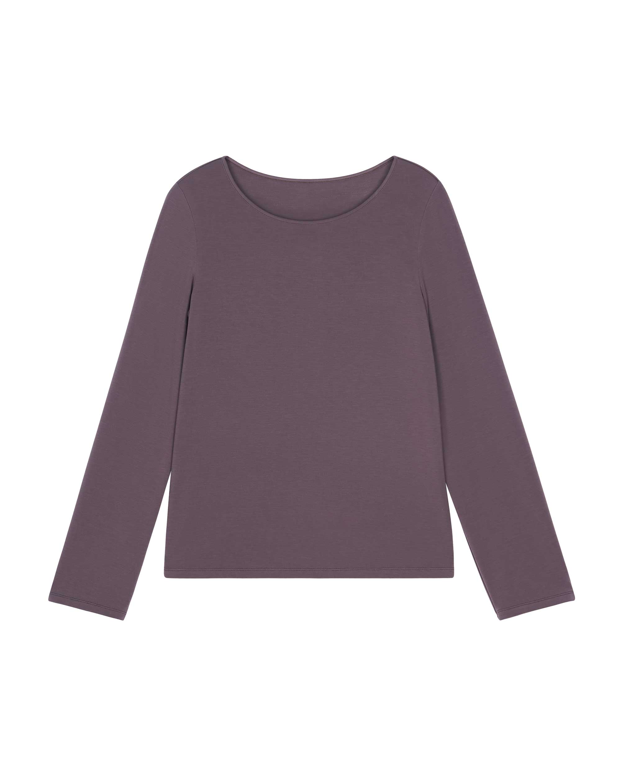 flay lay of purple long sleeve pajama tee
