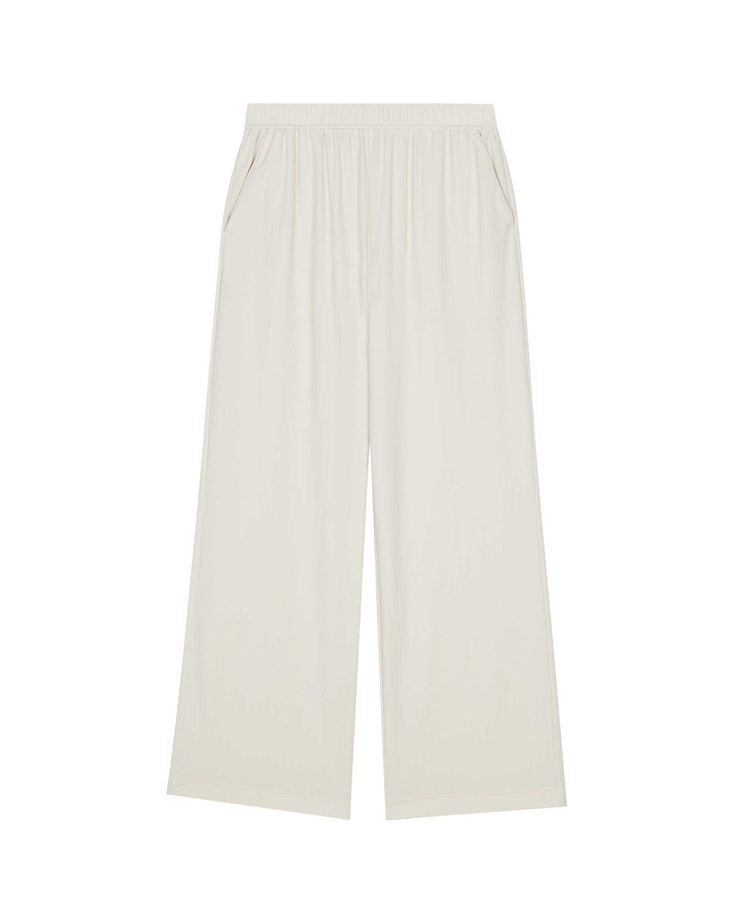 flat lay of cream lounge pants