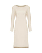 A cream pajama dress