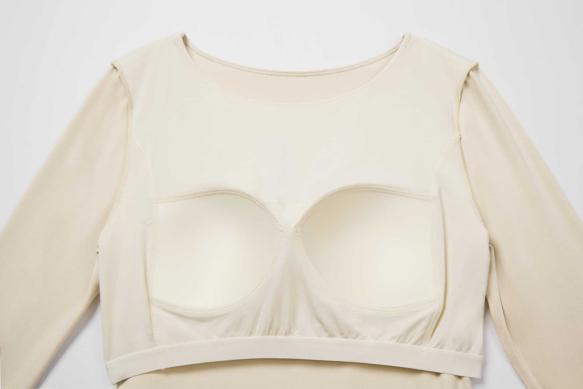 Cream pajama dress with breast pads