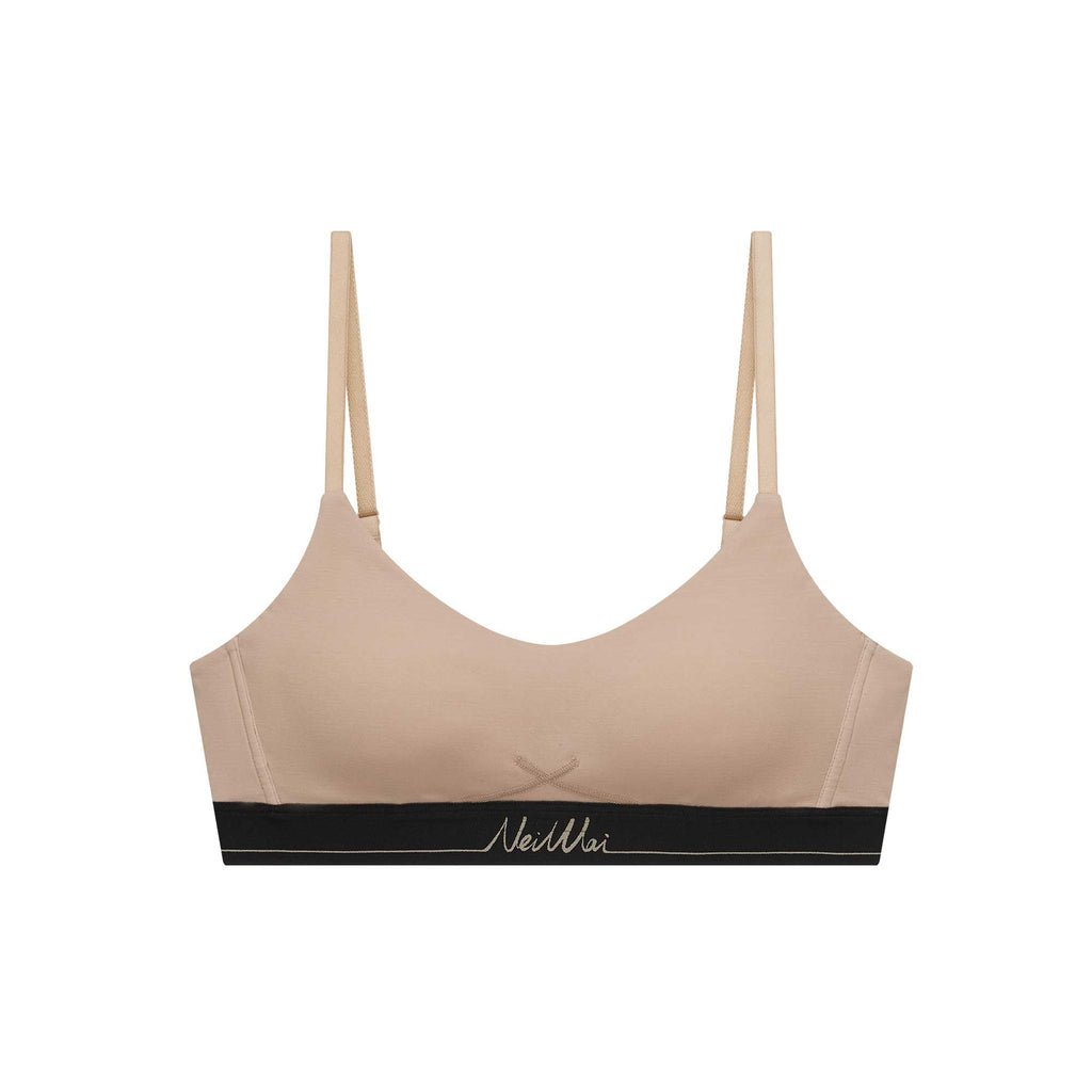 coffee color bra with black rim
