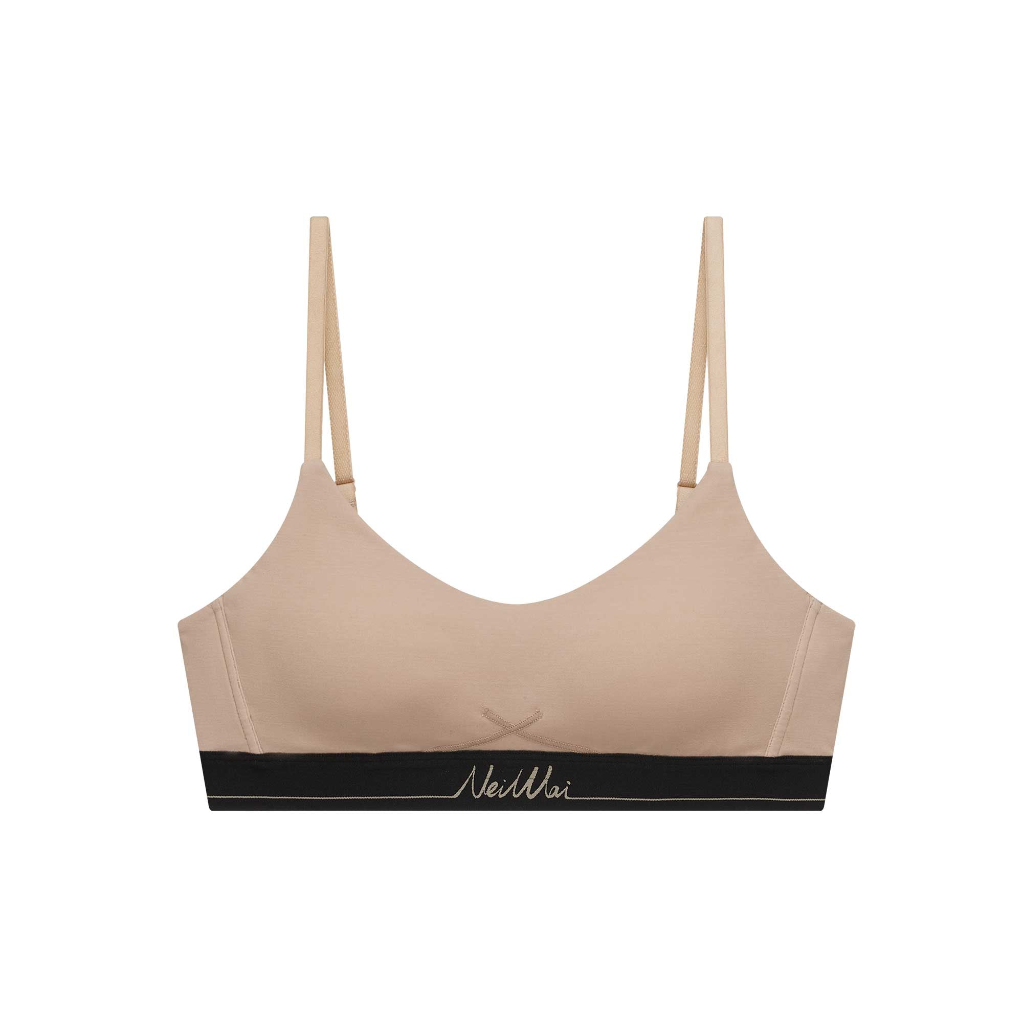 coffee color bra with black rim