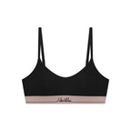 black bra with pink rim