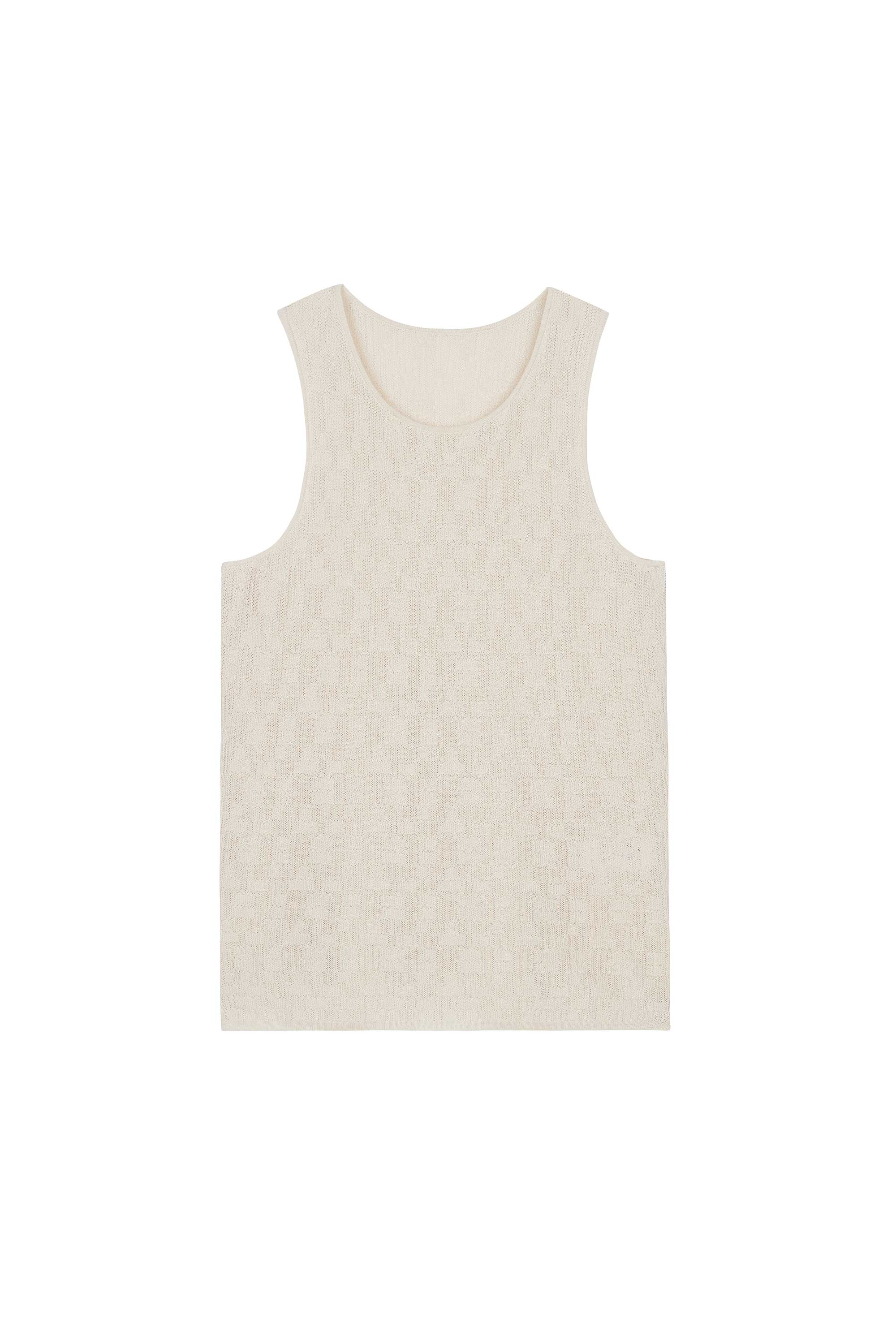 flat lay of white tank