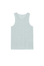 flat lay of light blue tank
