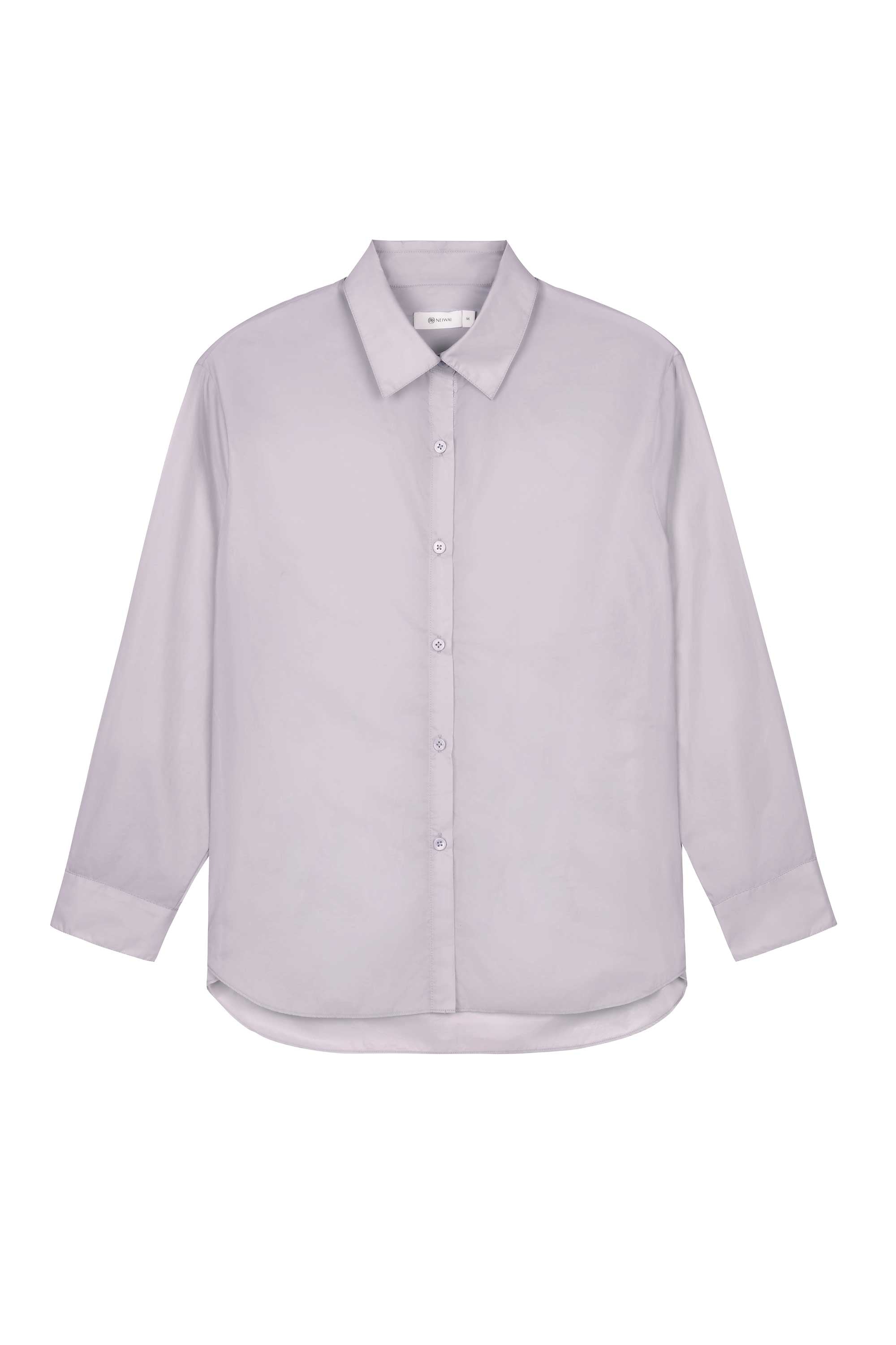 flat lay of light purple shirt