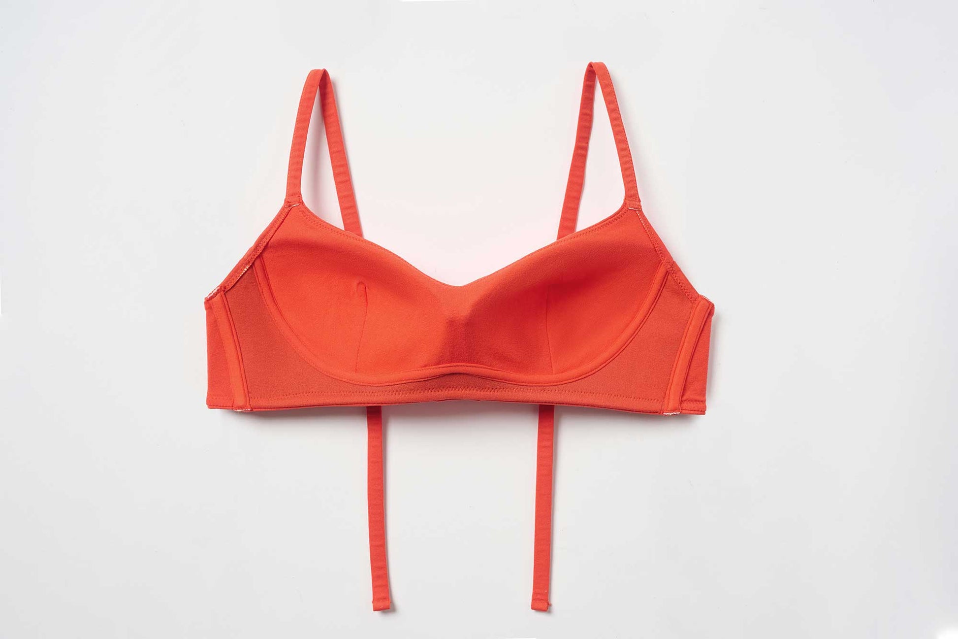 inside of orange bikini top