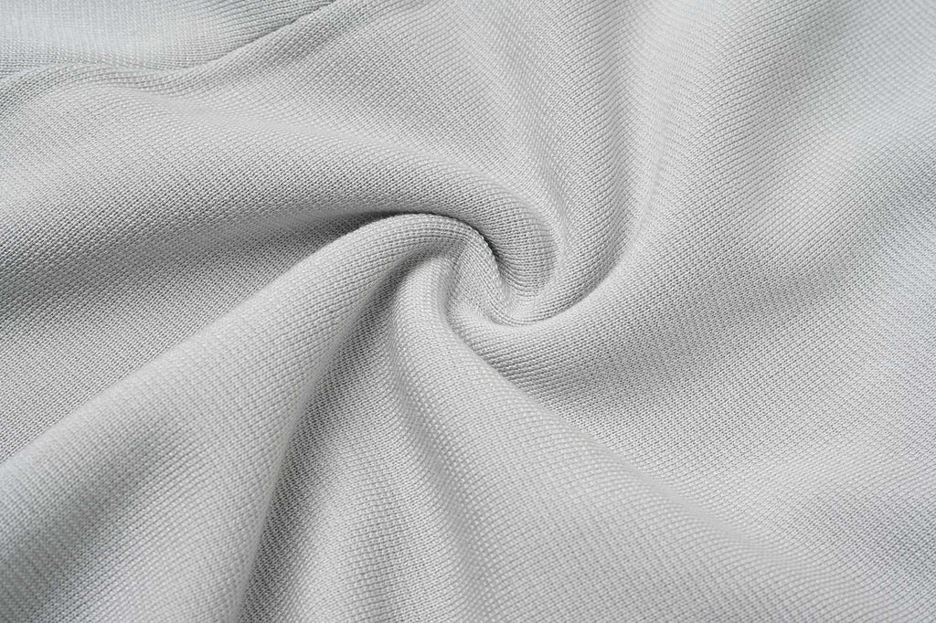 close up of knitted blue fabric