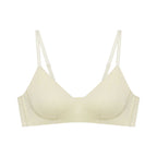 flat lay of light beige bra
