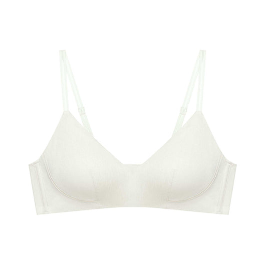 flat lay of white bra