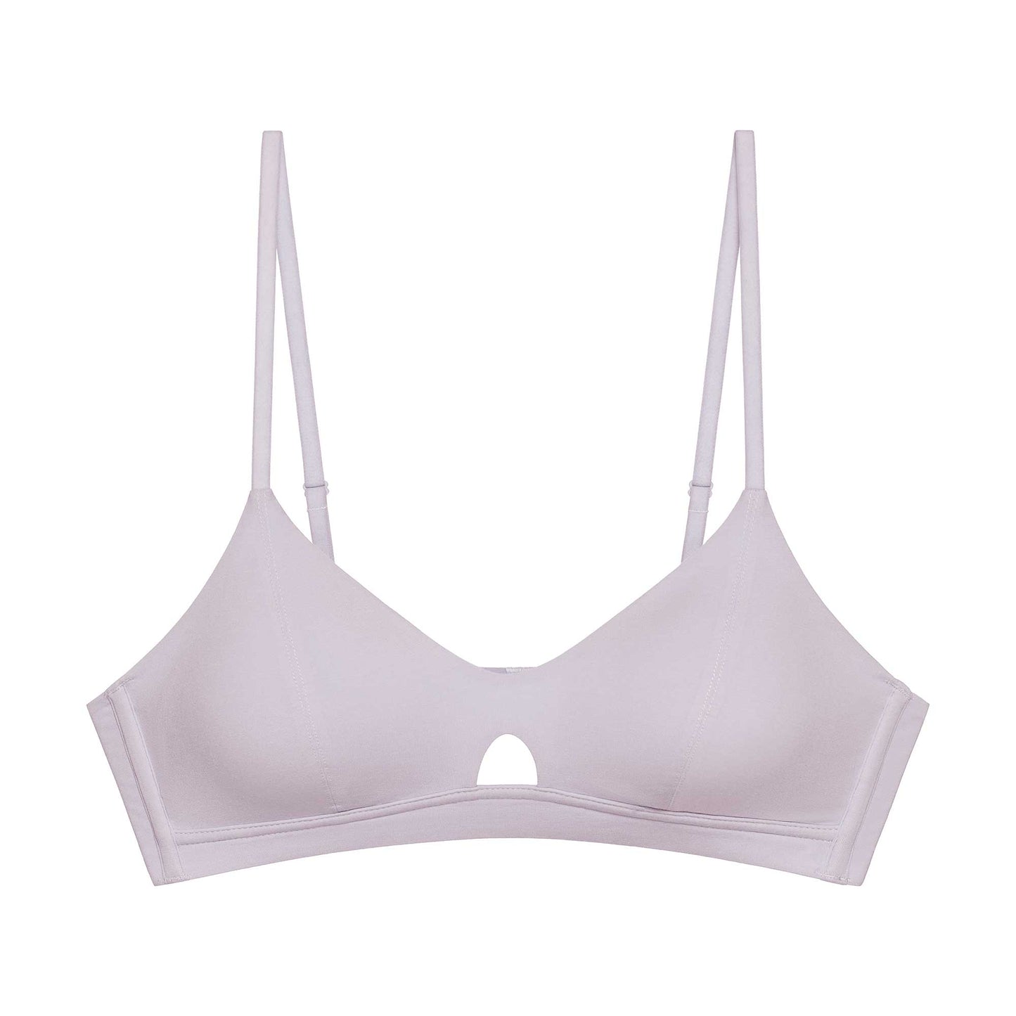 flat lay of light purple bra