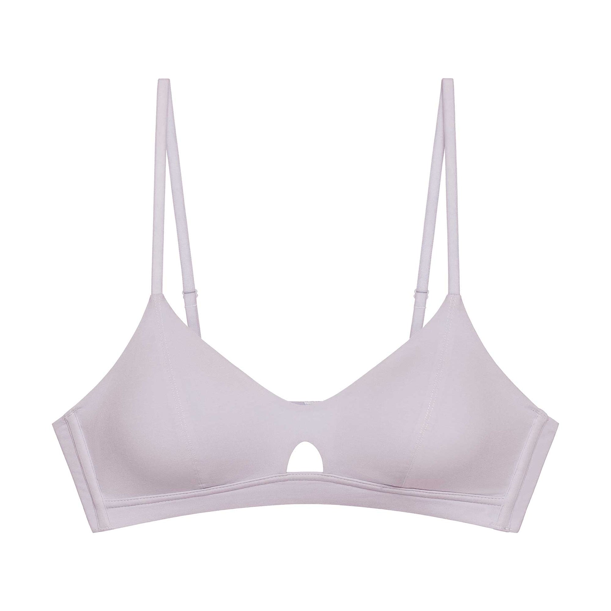 flat lay of light purple bra