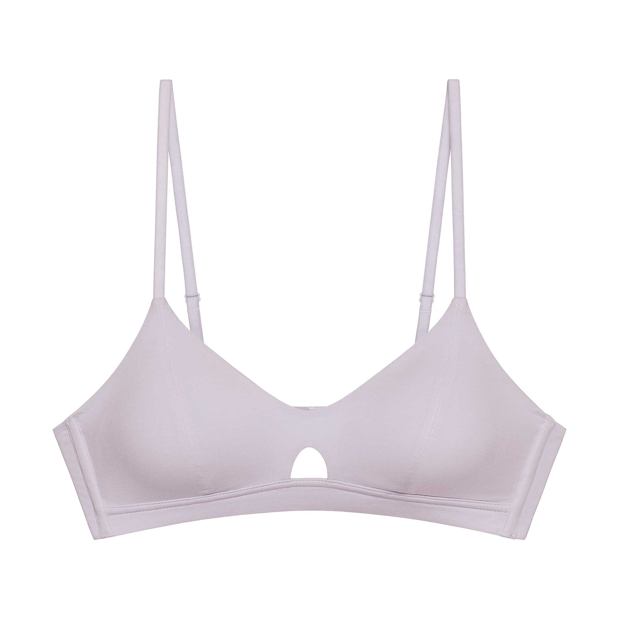 flat lay of light purple bra