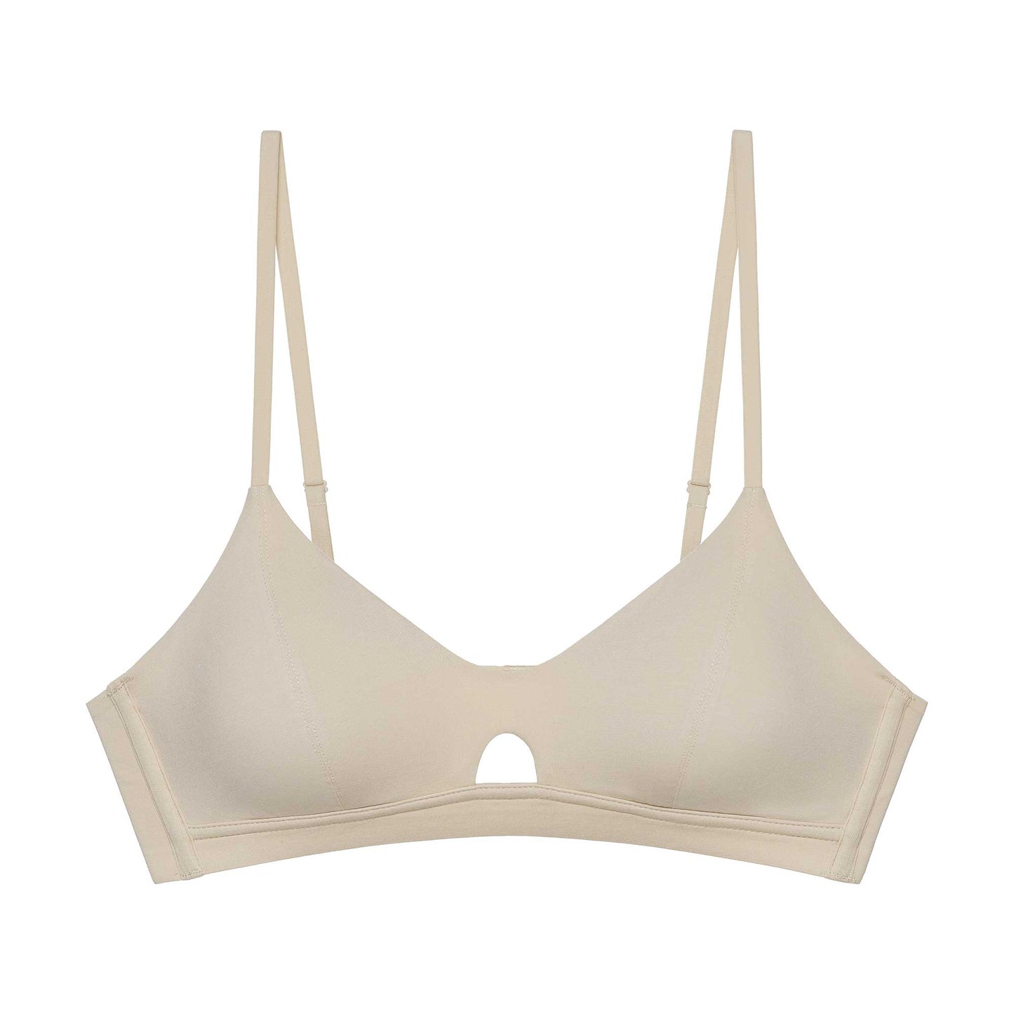 flat lay of light grey bra