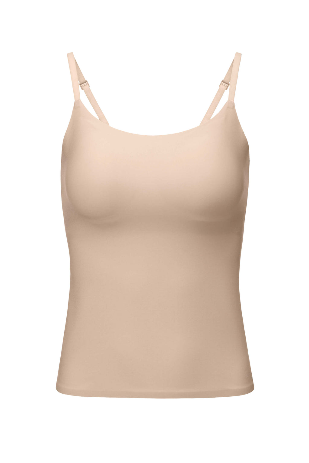 Flat lay of beige camisole